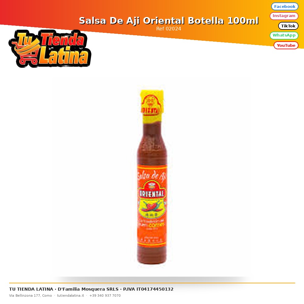 Salsa De Aji Oriental Botella 100ml