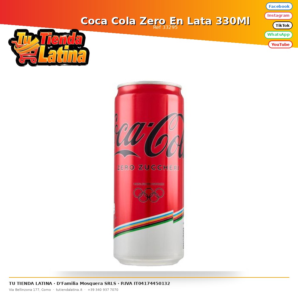 Coca Cola Zero En Lata 330Ml