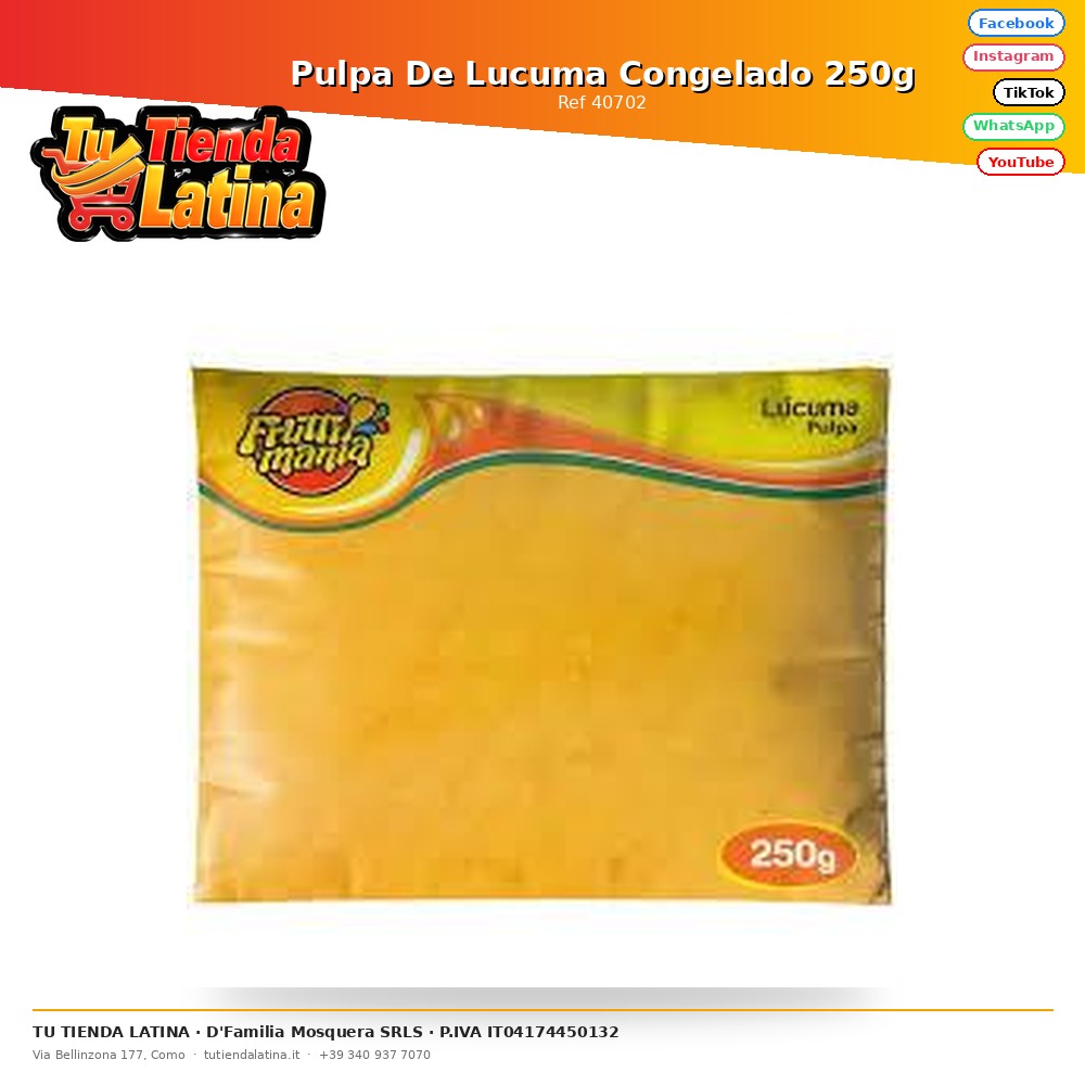 Pulpa De Lucuma Congelado 250g