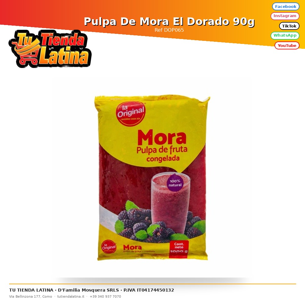 Pulpa De Mora El Dorado 90g
