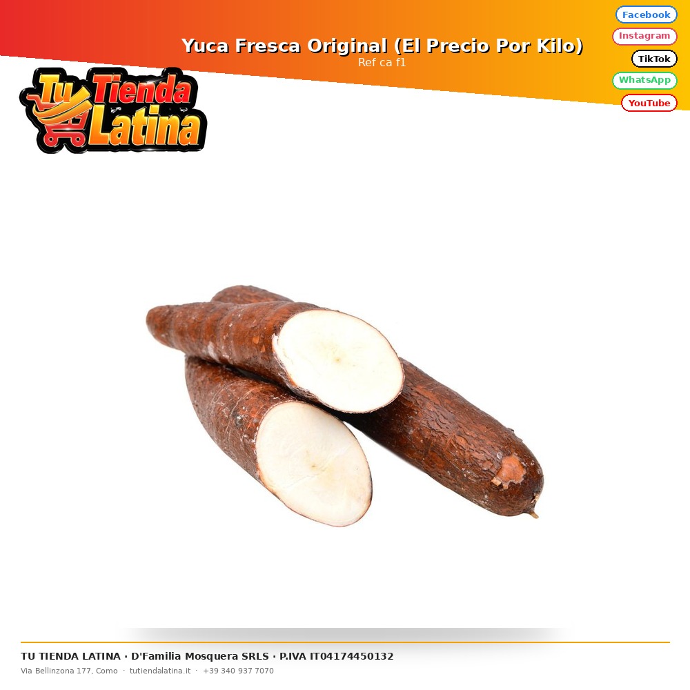 Yuca Fresca Original (El Precio Por Kilo)