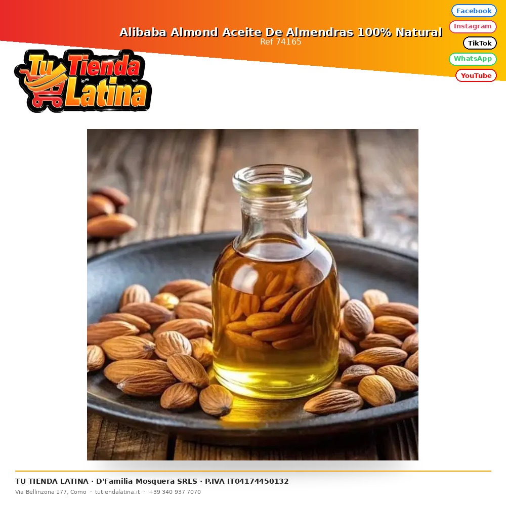 Olio di mandorle naturale al 100% di mandorle Alibaba