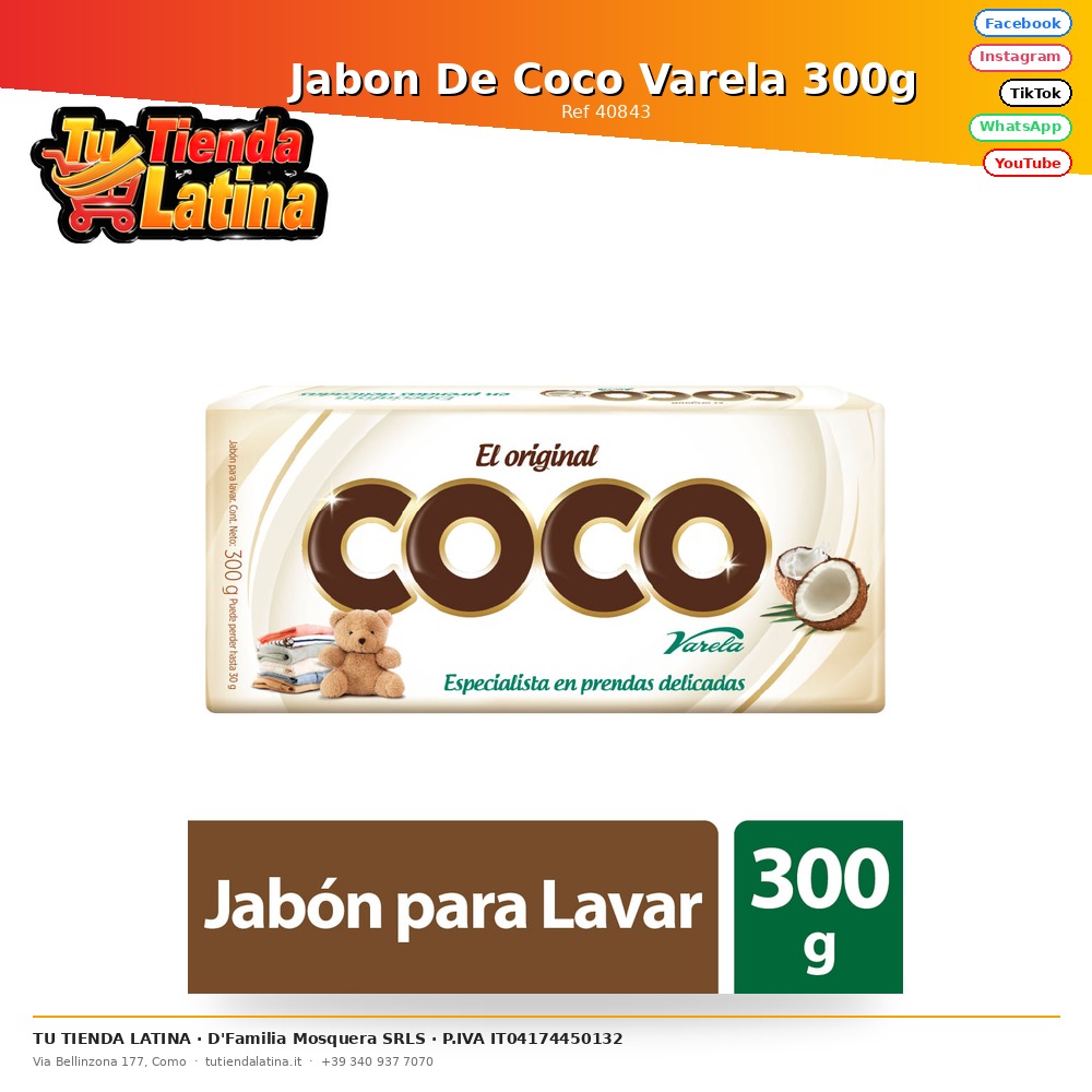 Jabon De Coco Varela 300g