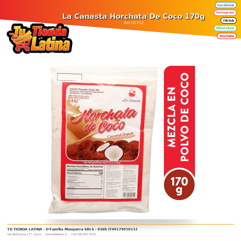 La Canasta Horchata De Coco 170g