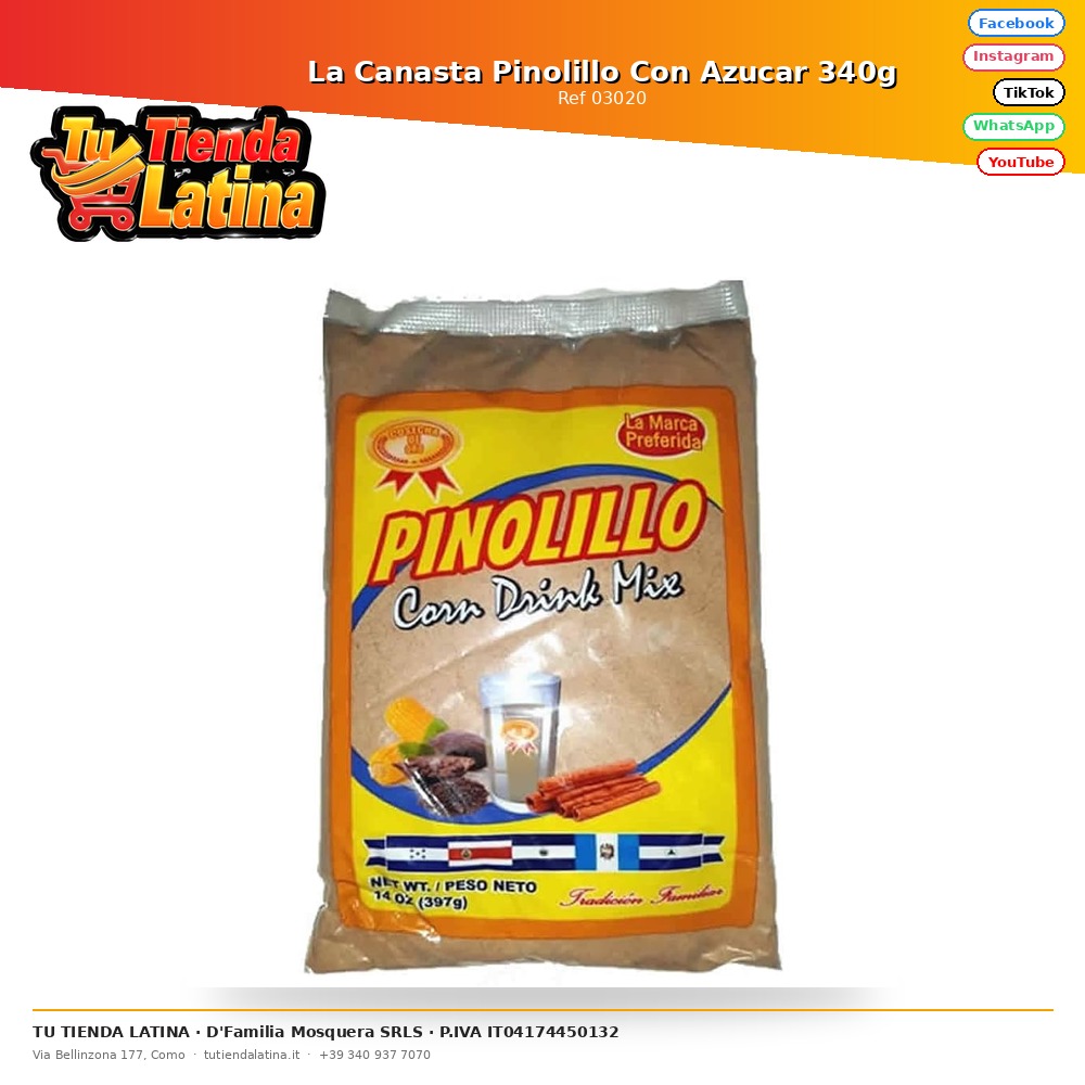 La Canasta Pinolillo Con Azucar 340g