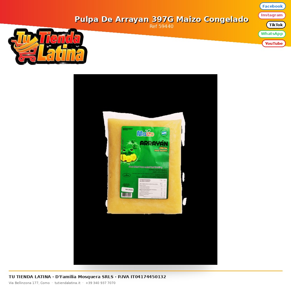 Arrayan Pulp 397G Frozen Corn