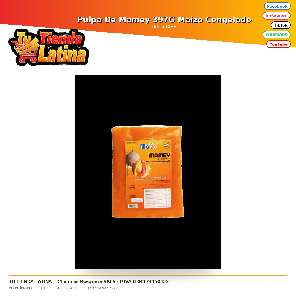 Pulpa De Mamey 397G Maizo Congelado