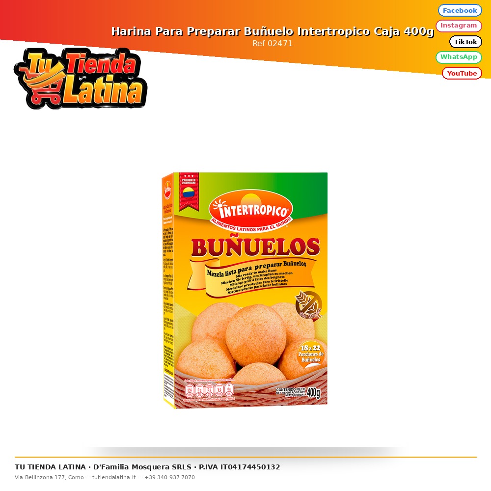 Harina Para Preparar Buñuelo Intertropico Caja 400g