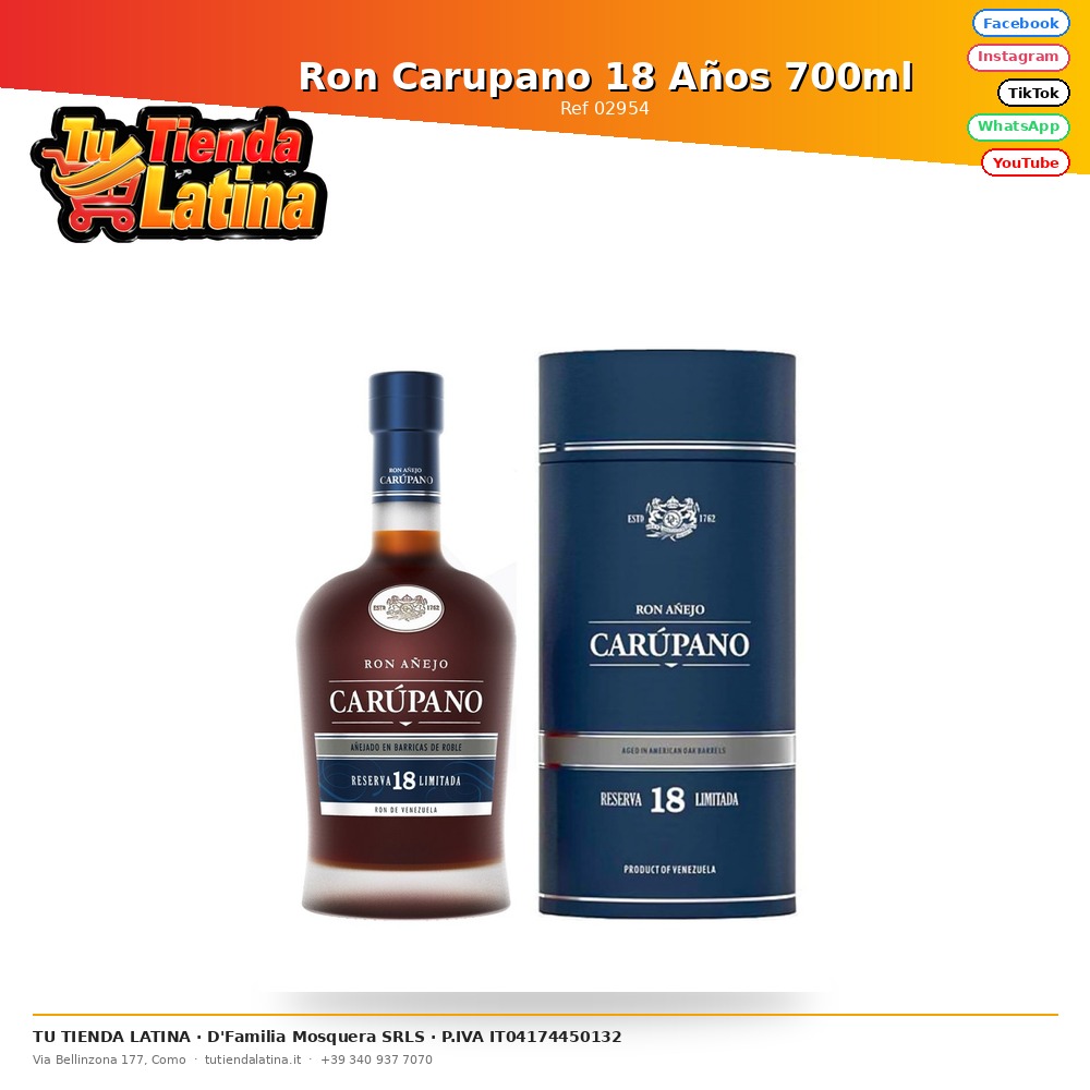Ron Carupano 18 Años 700ml