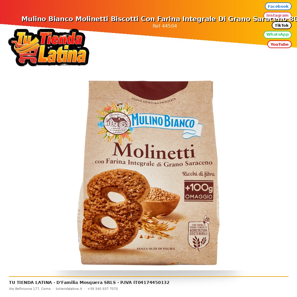 Mulino Bianco Molinetti Biscotti Con Farina Integrale Di Grano Saraceno 800G