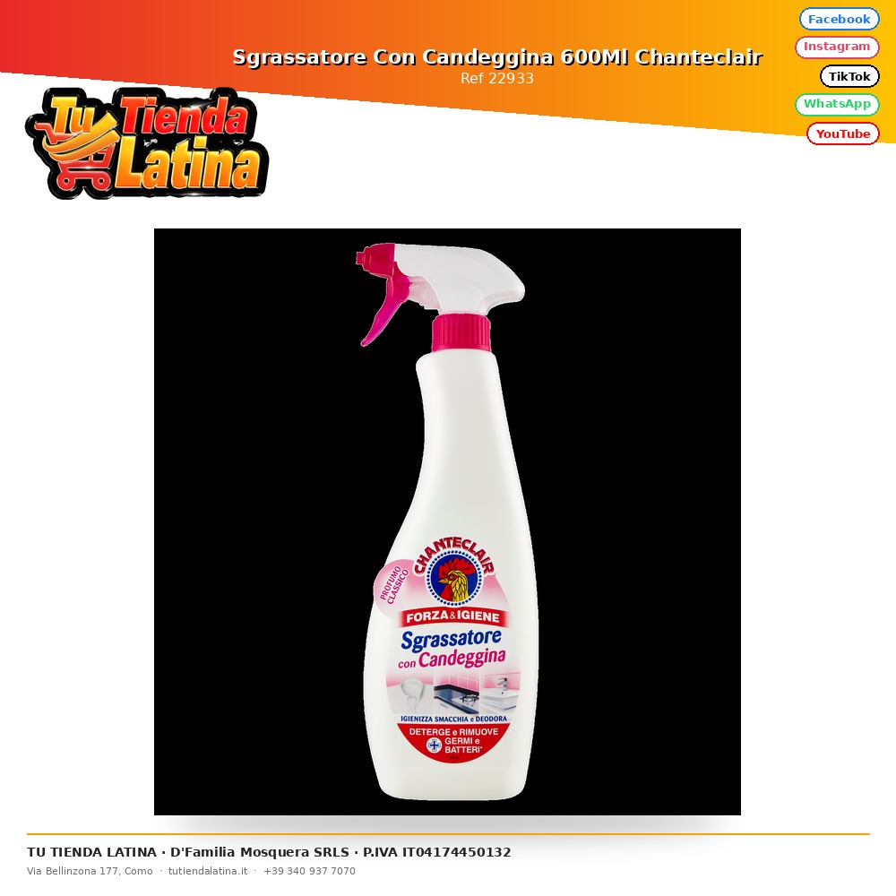 Sgrassatore With Candeggina 600Ml Chanteclair