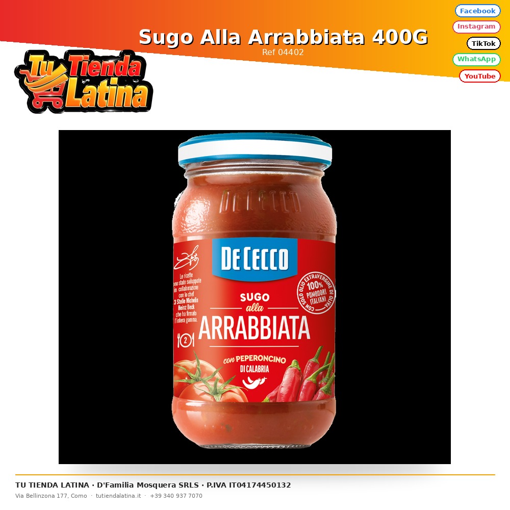 Sugo Alla Arrabbiata 400G