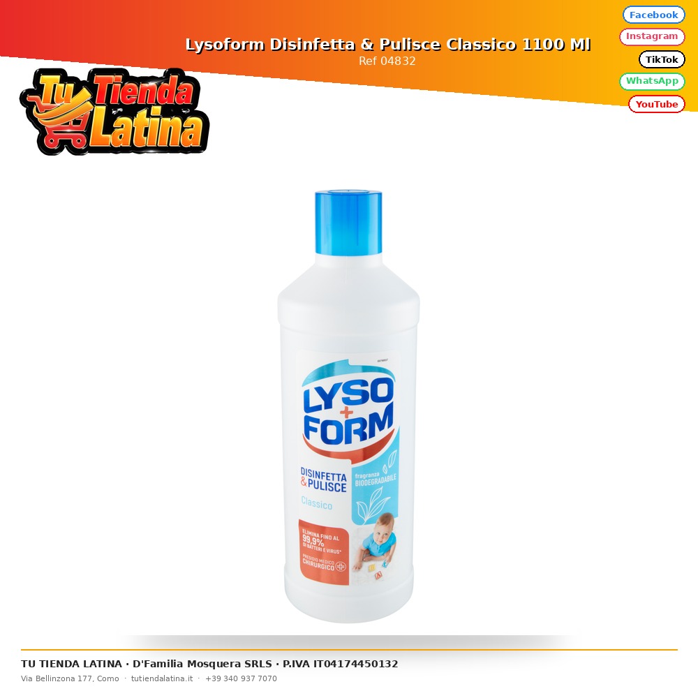 Lysoform Disinfetta & Pulisce Classico 1100 Ml