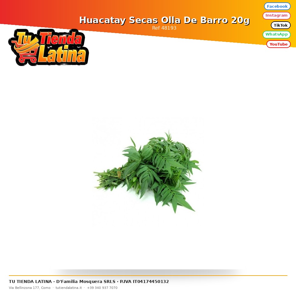 Huacatay Secas Olla De Barro 20g