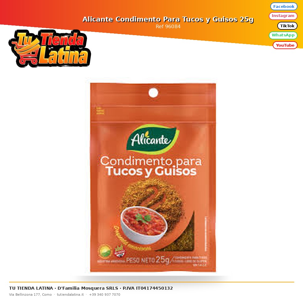 Alicante Condimento Para Tucos y Guisos 25g