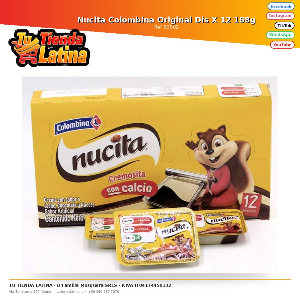 Nucita Colombina Original Dis X 12 168g