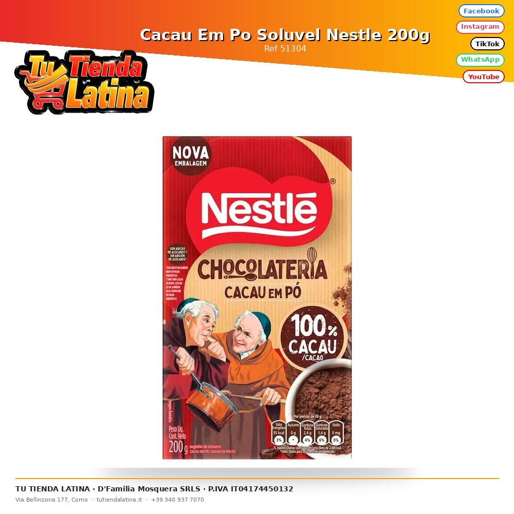 Cacau Em Po Soluvel Nestle 200g