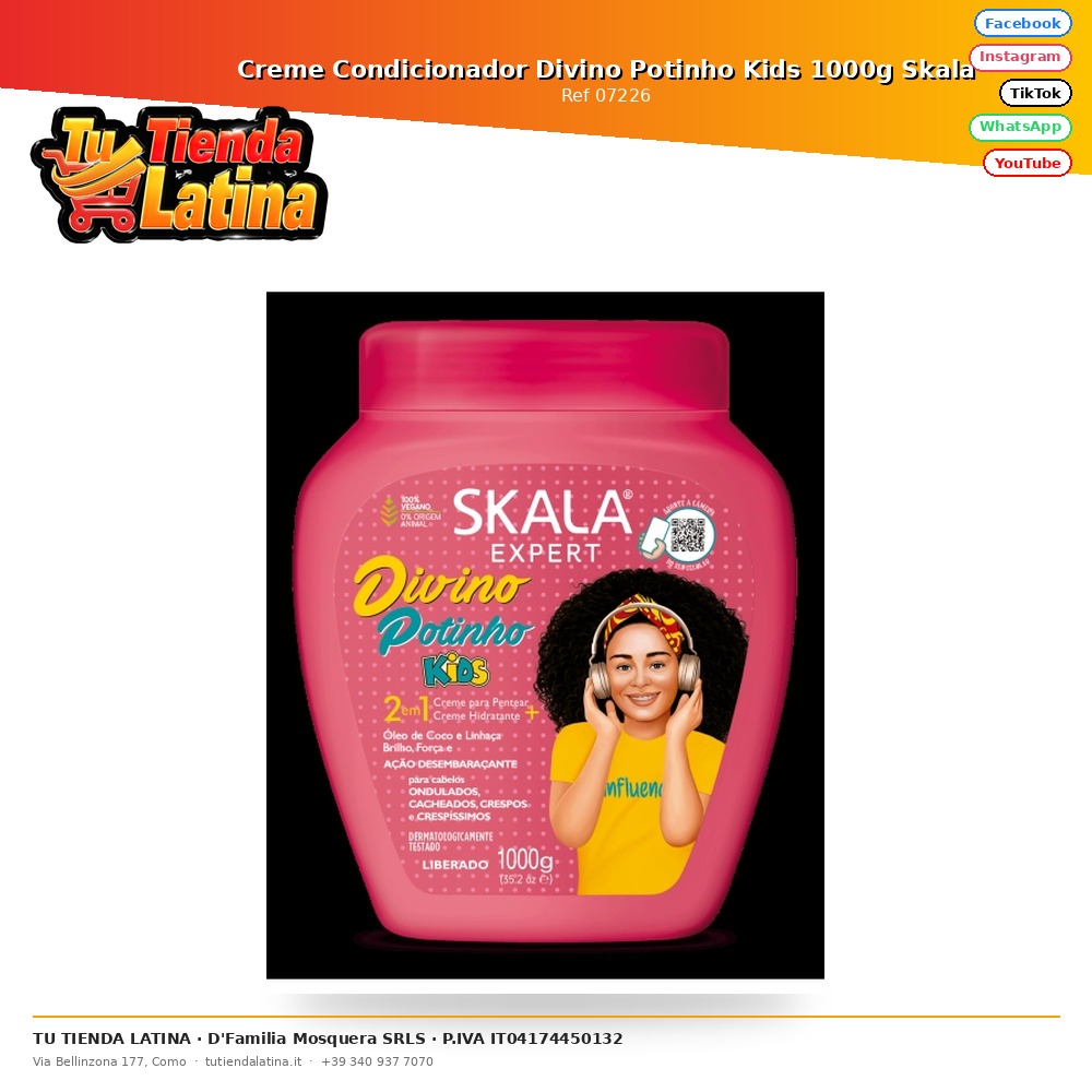 Creme Condicionador Divino Potinho Kids 1000g Skala