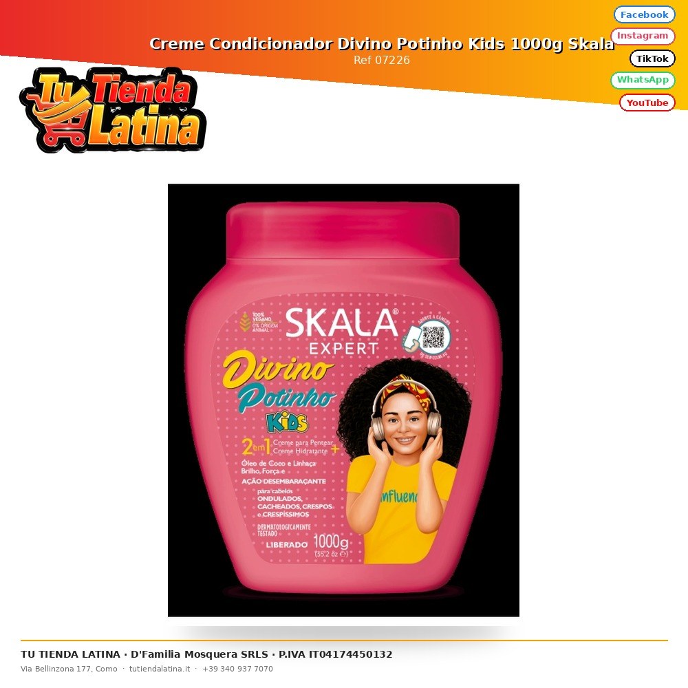 Divino Conditioning Creme Potinho Kids 1000g Skala