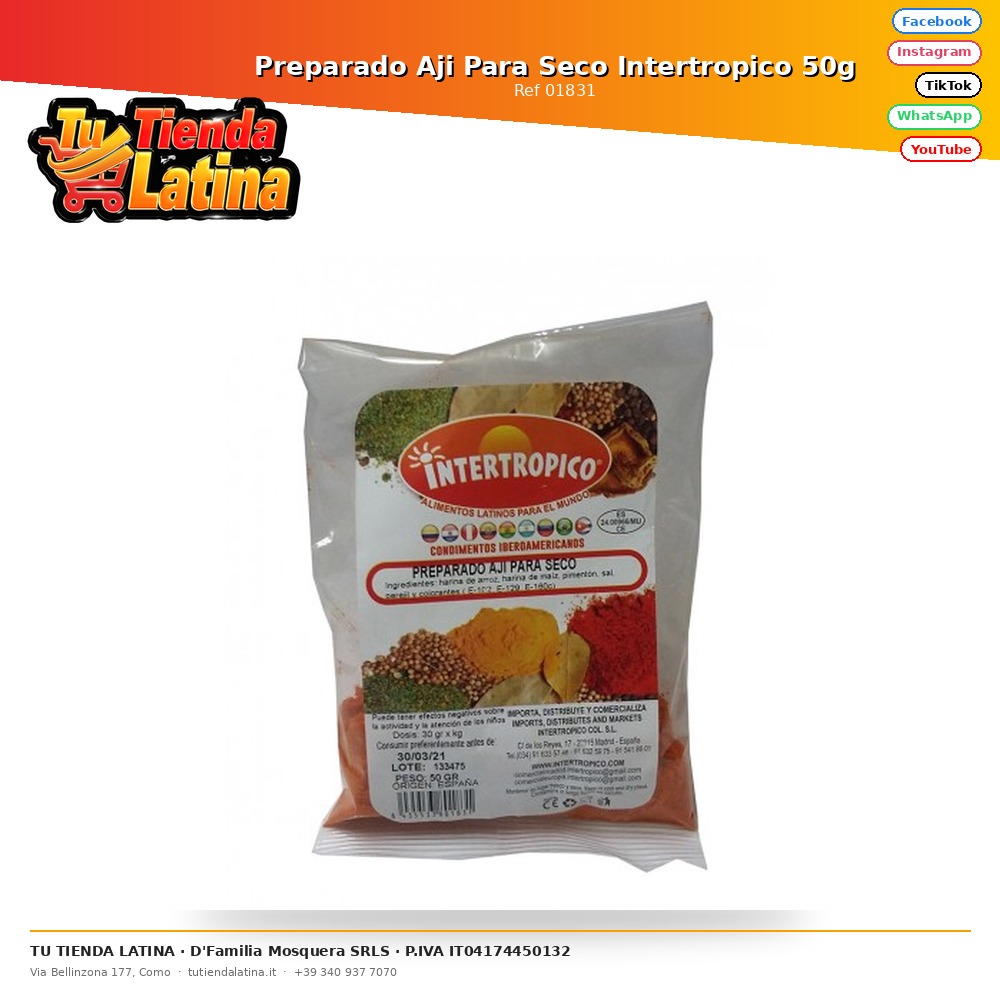 Preparado Aji Para Seco Intertropico 50g