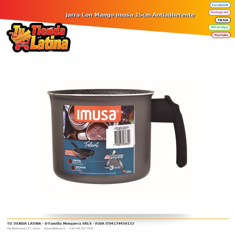 Jarra Con Mango Imusa 15cm Antiadherente