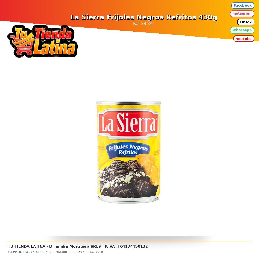 La Sierra Frijoles Negros Refritos 430g