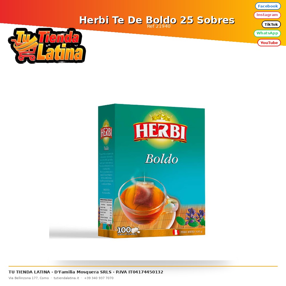 Herbi Tea De Boldo 25 Buste