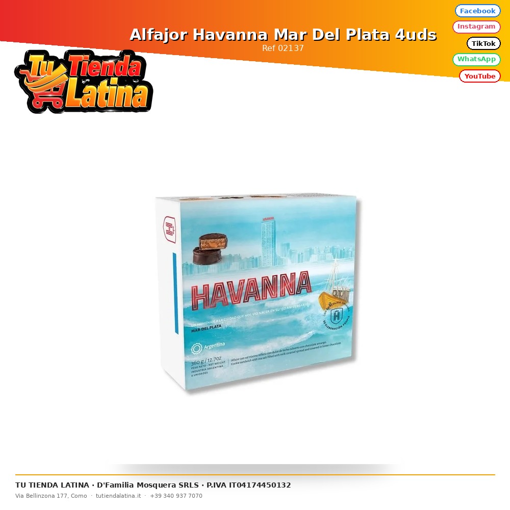 Alfajor Havanna Mar Del Plata 4uds