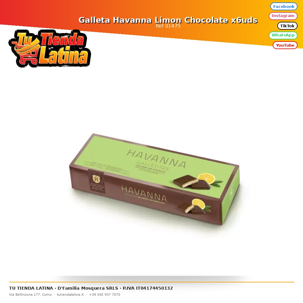 Galleta Havanna Limon Chocolate x6uds