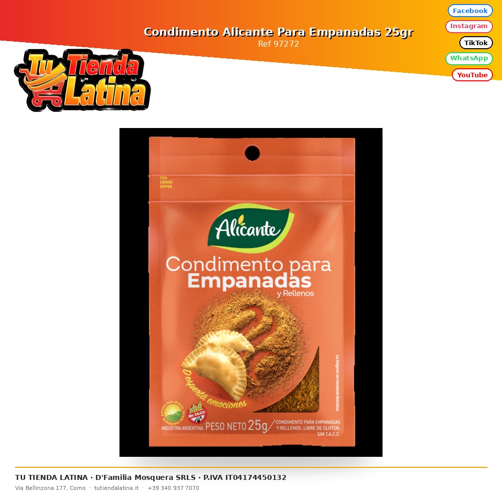 Alicante Seasoning for Empanadas 25gr