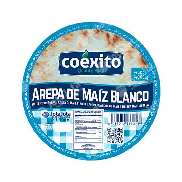 AREPA DI MAIS BIANCO CONGELATO 5 unità 450gr COEXITO