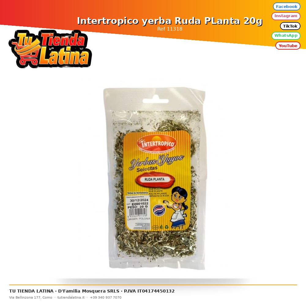 Intertropico yerba Ruda PLanta 20g