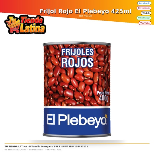 [40108] El Plebeyo Red Bean 425ml