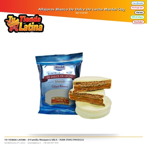 [01644] Mardel Dulce de Leche White Alfajores 50g