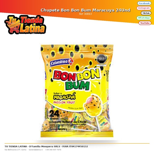 [30863] Chupete Bon Bon Bum Maracuya 24Und