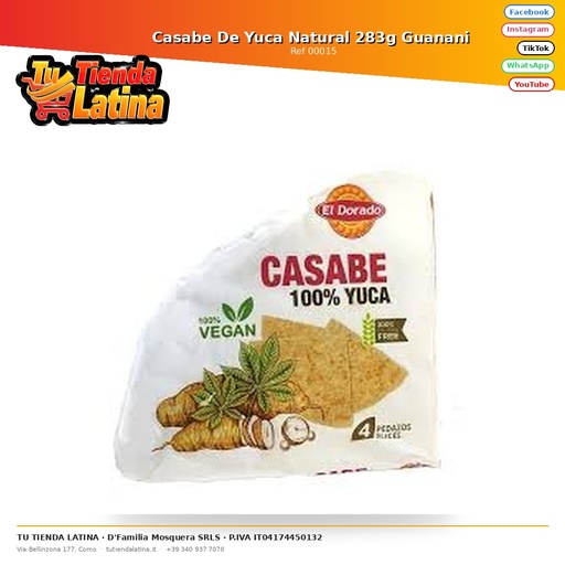 [00015] Casabe De Yuca Natural 283g Guanani 