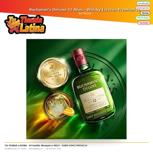 [96364] Buchanan's DeLuxe 12 Anni – Premium Scotch Whisky 1L