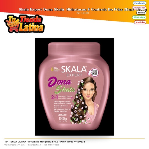 [13180] Skala Expert Dona Skala Hidratacao E Controle Do Frizz 2Em1 1000g