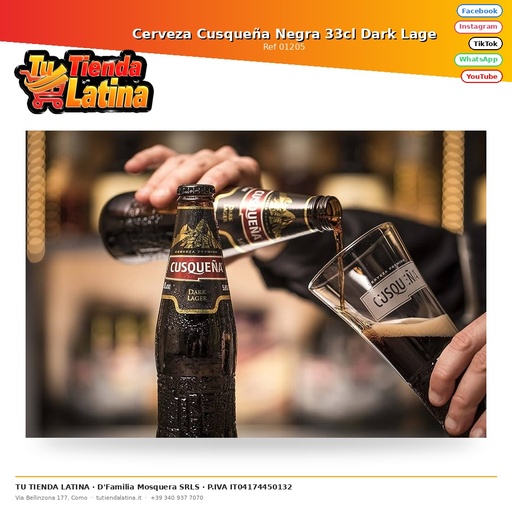 [01205] Cerveza Cusqueña Negra 33cl Dark Lage