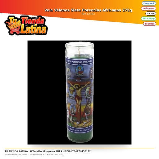 [12383] Vela Velones Siete Potencias Africanas 272g