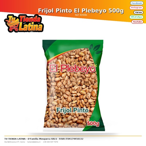 [40986] Frijol Pinto El Plebeyo 500g