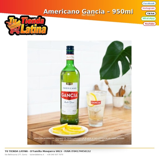 [00160] Americano Gancia – 950ml