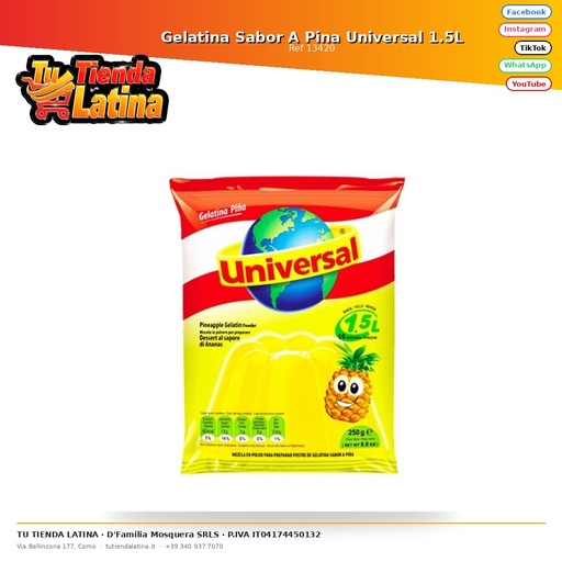 [13420] Gelatina Sabor A Pina Universal 1.5L