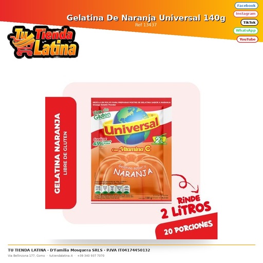 [13437] Gelatina De Naranja Universal 140g