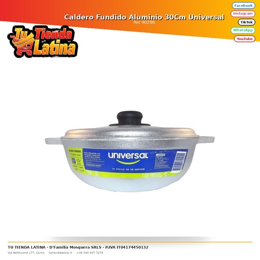 [90286] Cast Aluminum Cauldron 30Cm Universal