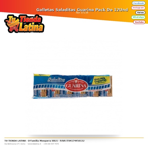 [37134] Galletas Saladitas Guarina Pack De 12Und