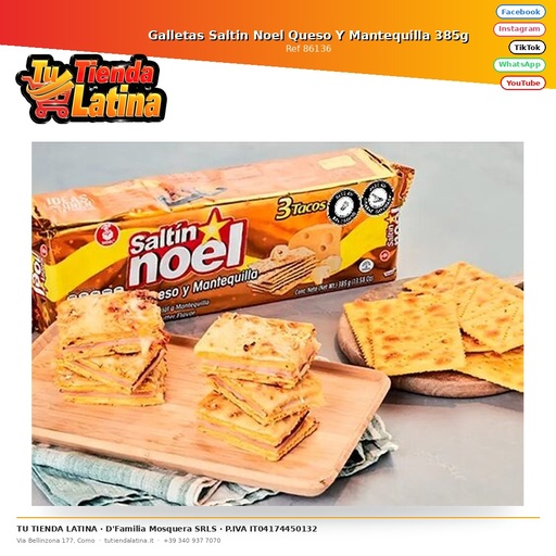 [86136] Galletas Saltin Noel Queso Y Mantequilla 385g