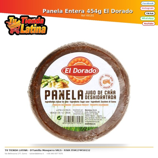 [49181] Panela Entera 454g El Dorado