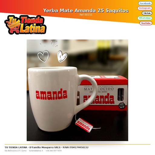 Yerba Mate Amanda 25 Saquitos