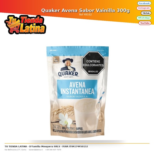 [49162] Quaker Avena Sabor Vainilla 300g